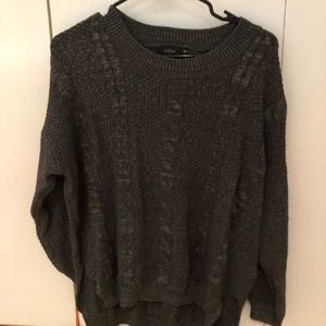 Charcoal grey Millau small cable knit sweater